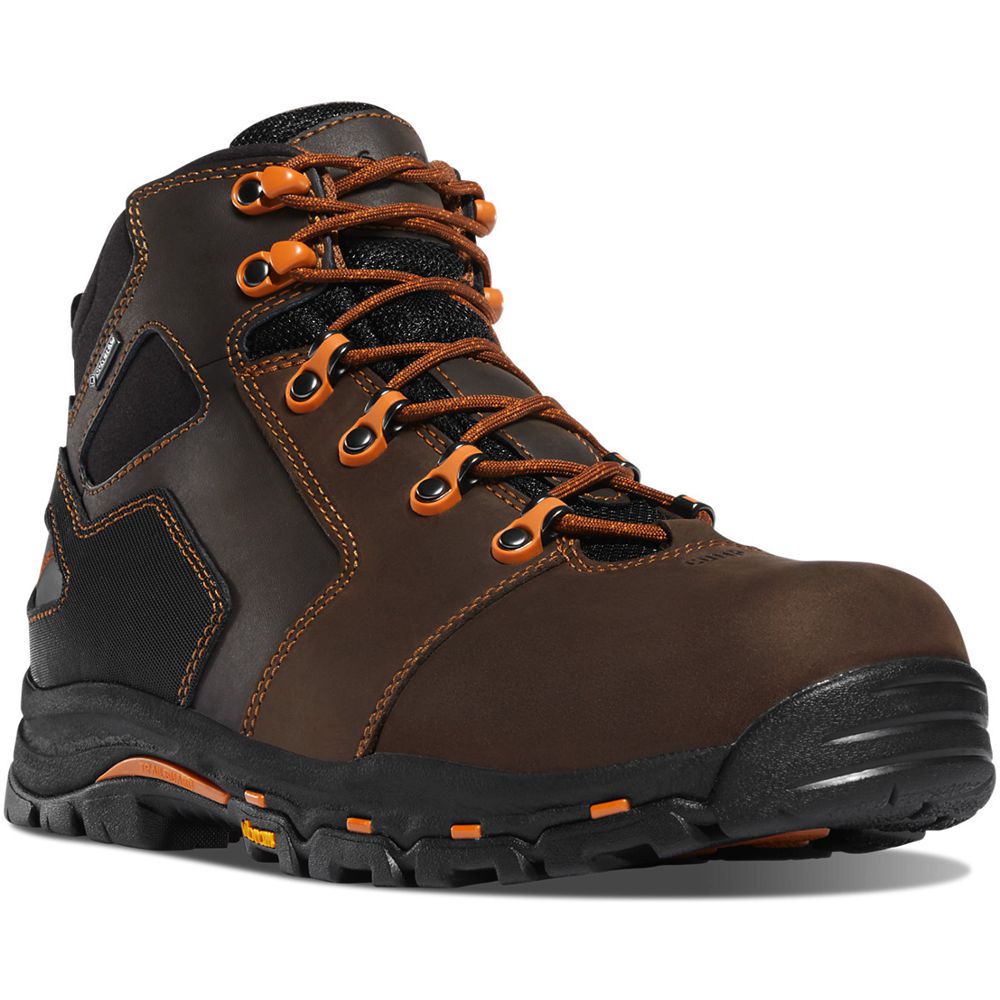 Danner Vicious 4.5 Composite Toe Dark Brown Work Boots Mens - South Africa 78936UIFO